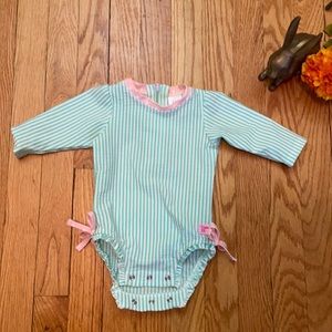 Ruffle Butts baby rash guard swim suit 3-6 mo.